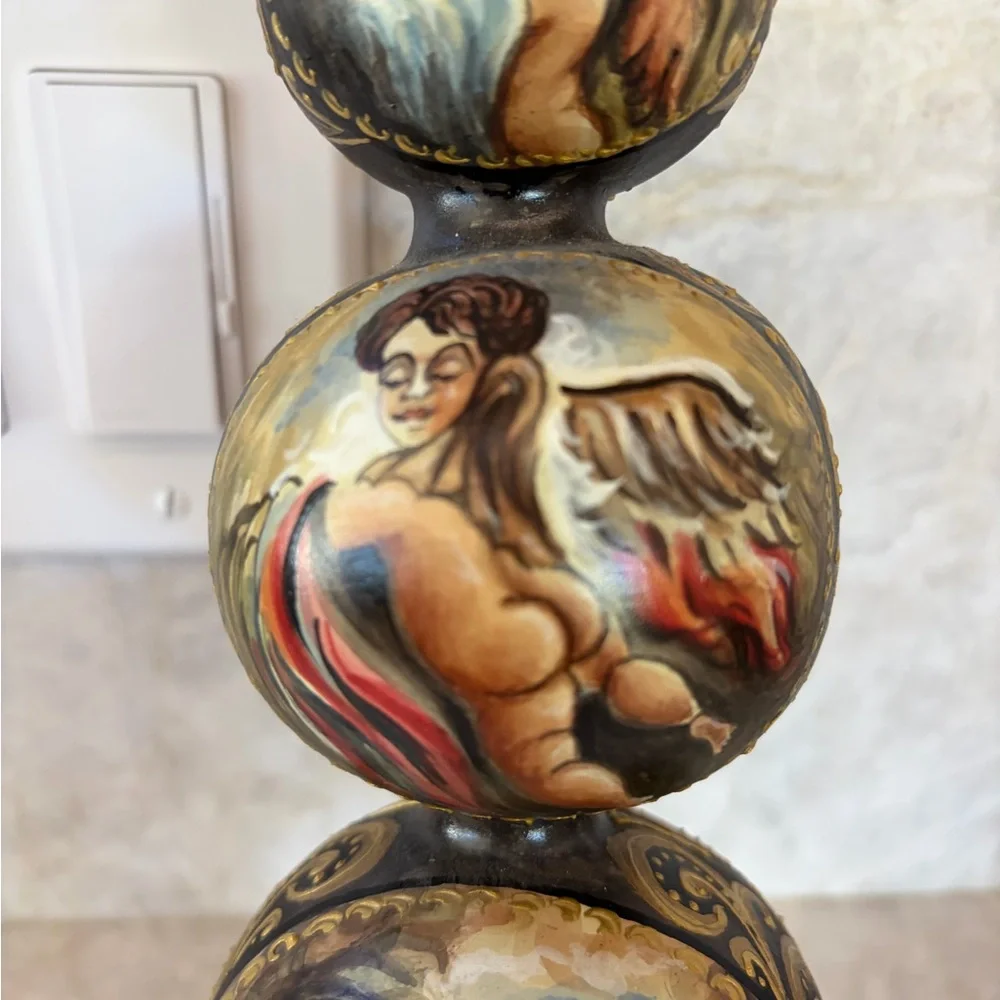 Christmas Nativity Tree topper, Hand-Painted, Metal, 17”H, New